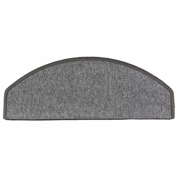 vidaXL Stair Mats 10 pcs. 65x24x4 cm Dark Grey Semi-Circular Large