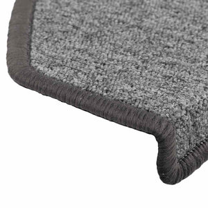 vidaXL Stair Mats 10 pcs. 65x24x4 cm Dark Grey Semi-Circular Large