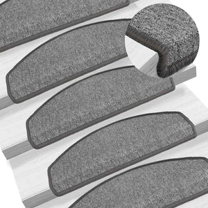 vidaXL Stair Mats 10 pcs. 65x24x4 cm Dark Grey Semi-Circular Large