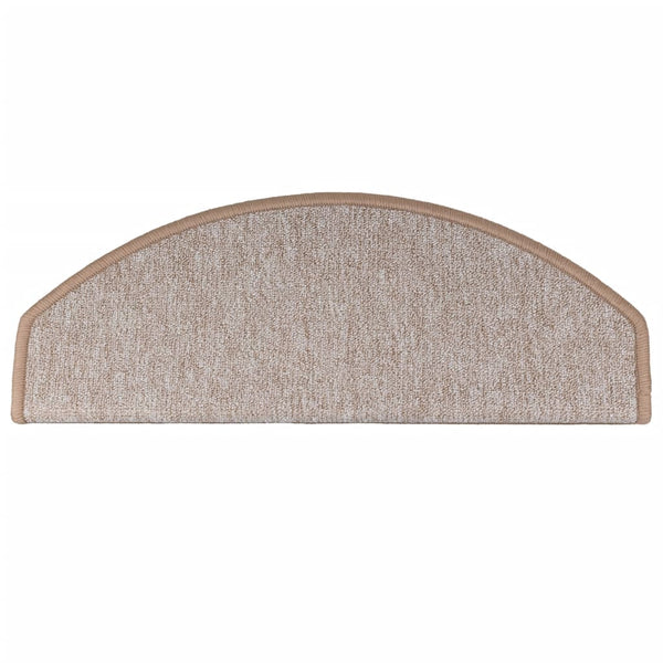 vidaXL Stair Mats 10 pcs. 65x24x4 cm Light Brown Half Round Large