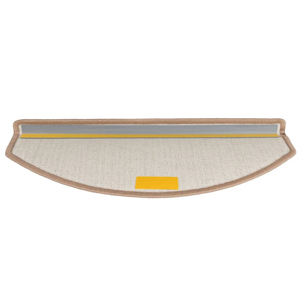 vidaXL Stair Mats 10 pcs. 65x24x4 cm Light Brown Half Round Large