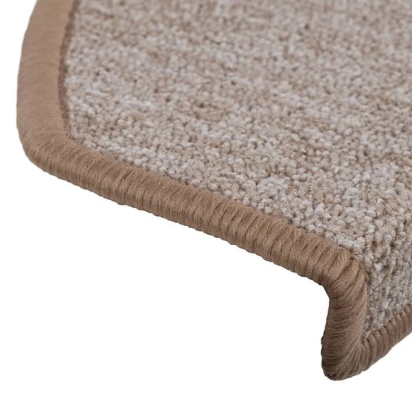 vidaXL Stair Mats 10 pcs. 65x24x4 cm Light Brown Half Round Large