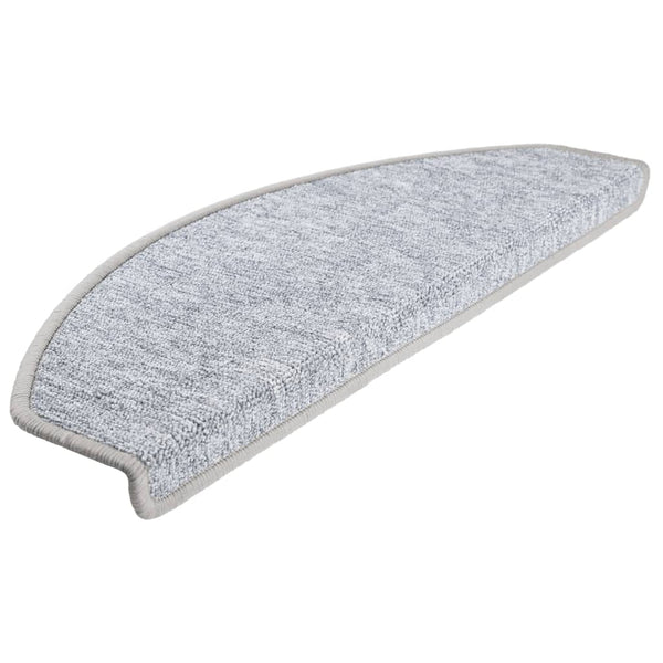 vidaXL Stair Mats 10 pcs. 65x24x4 cm Light Grey Semi-Circular Large