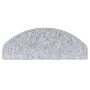 vidaXL Stair Mats 10 pcs. 65x24x4 cm Light Grey Semi-Circular Large