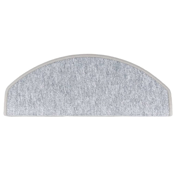 vidaXL Stair Mats 10 pcs. 65x24x4 cm Light Grey Semi-Circular Large