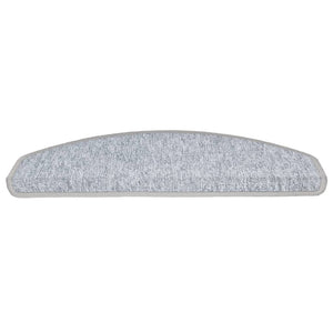 vidaXL Stair Mats 10 pcs. 65x24x4 cm Light Grey Semi-Circular Large