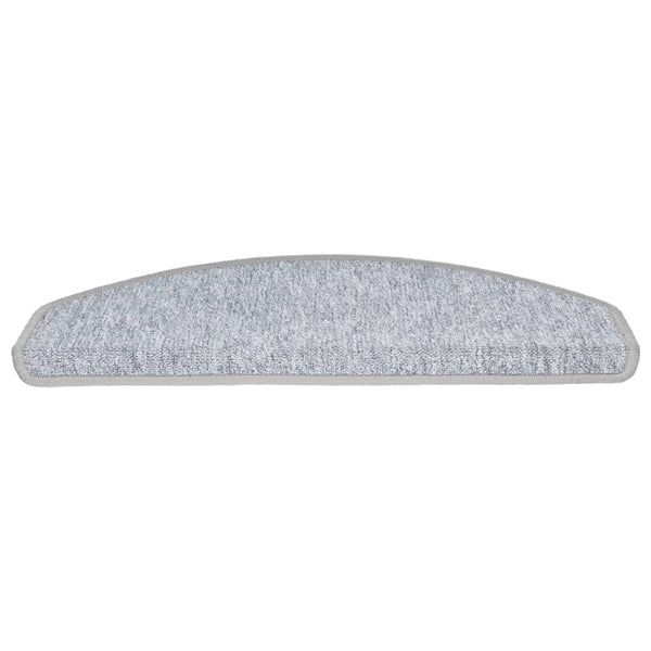 vidaXL Stair Mats 10 pcs. 65x24x4 cm Light Grey Semi-Circular Large
