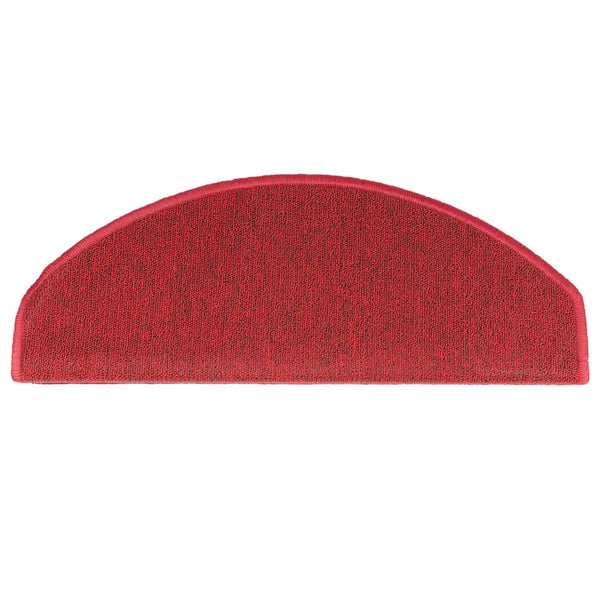 vidaXL Stair Mats 10 pcs. 65x24x4 cm Red Half Round Large