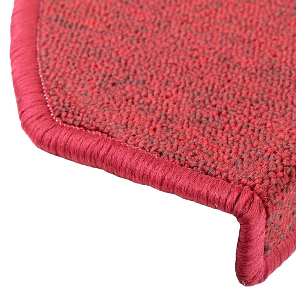 vidaXL Stair Mats 10 pcs. 65x24x4 cm Red Half Round Large