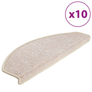 vidaXL Stair Mats 10 pcs. 65x24x4 cm Taupe Semi-circular Large