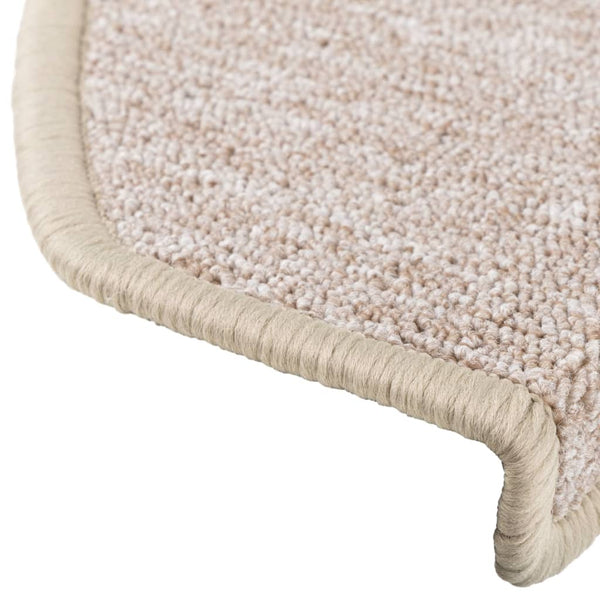 vidaXL Stair Mats 10 pcs. 65x24x4 cm Taupe Semi-circular Large
