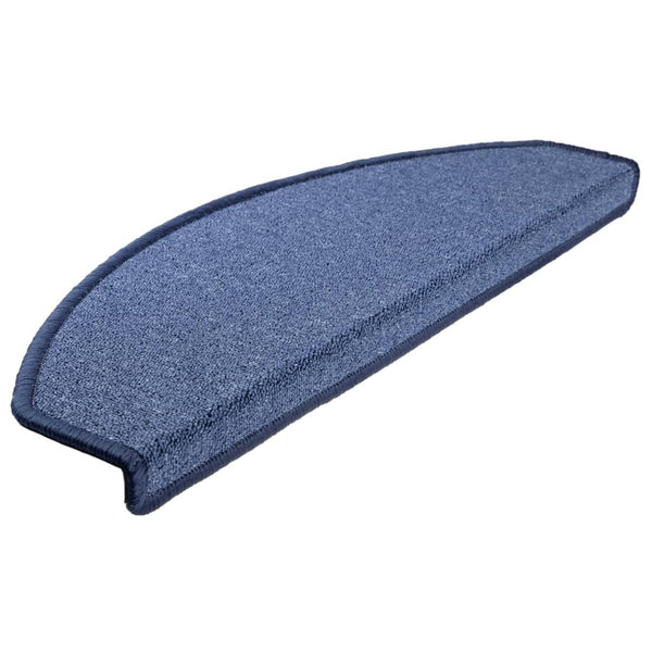 vidaXL Stair Mats 10 pcs. 65x24x4 cm Blue Semi-circular Large