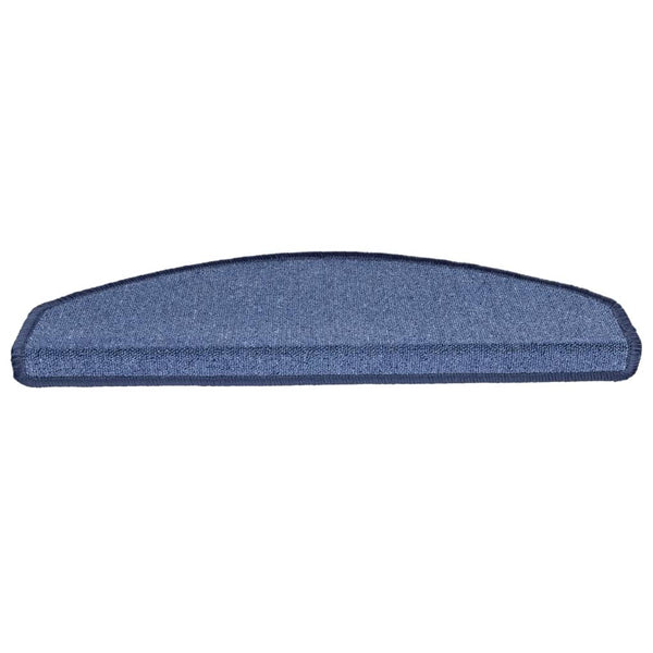 vidaXL Stair Mats 10 pcs. 65x24x4 cm Blue Semi-circular Large