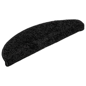vidaXL Stair Mats 10 pcs 56x17x3 cm Black Semi-Circular