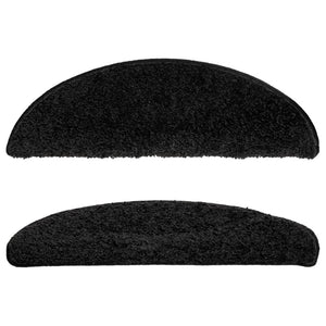 vidaXL Stair Mats 10 pcs 56x17x3 cm Black Semi-Circular