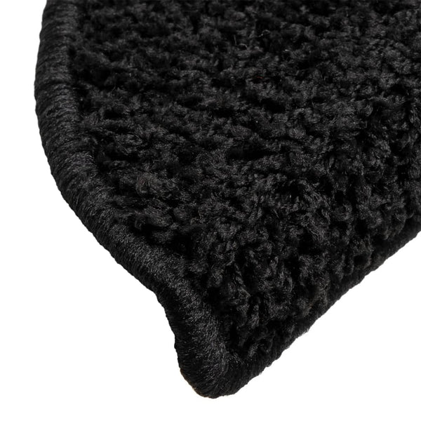 vidaXL Stair Mats 10 pcs 56x17x3 cm Black Semi-Circular