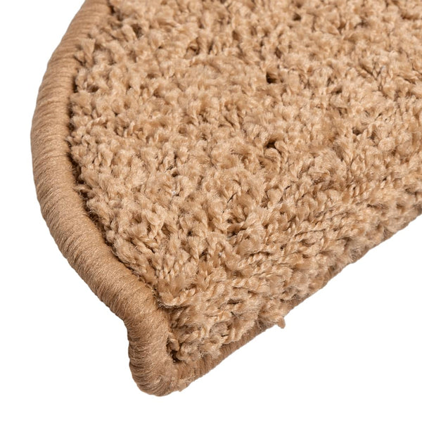 vidaXL Stair Mats 10 pcs. 56x17x3 cm Beige Semi-Circular