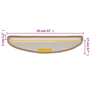 vidaXL Stair Mats 10 pcs. 56x17x3 cm Beige Semi-Circular