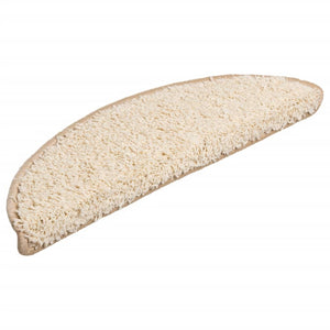 vidaXL Stair Mats 10 pcs. 56x17x3 cm Cream Half Round