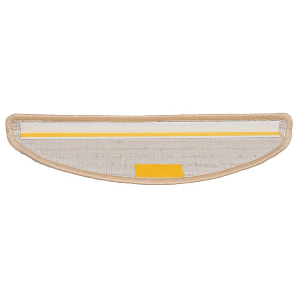 vidaXL Stair Mats 10 pcs. 56x17x3 cm Cream Half Round
