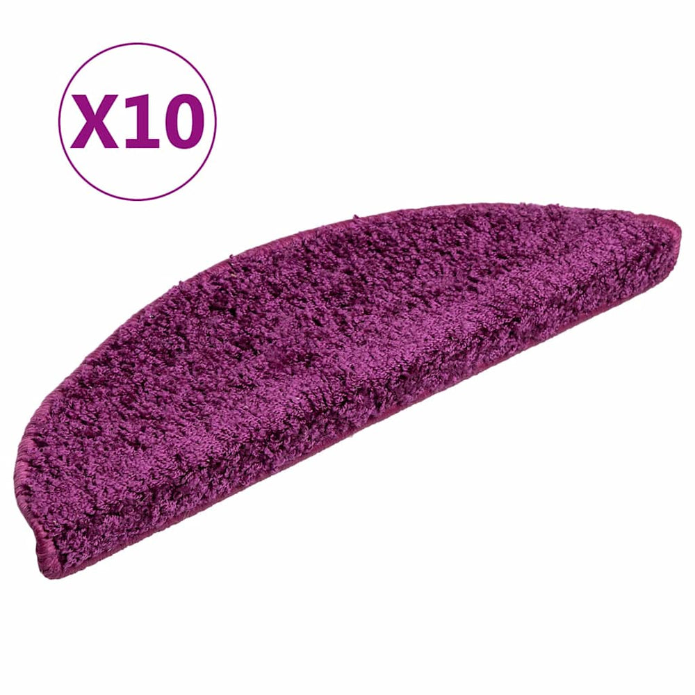 vidaXL Step Mats 10 pcs 56x17x3 cm Purple Semi-circular