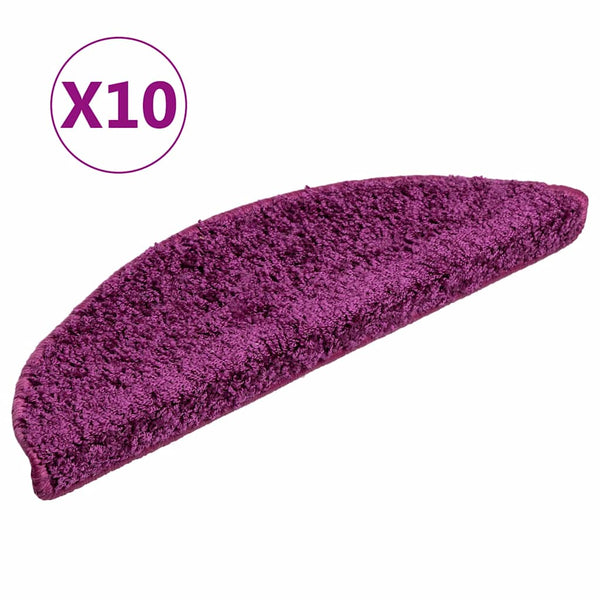vidaXL Step Mats 10 pcs 56x17x3 cm Purple Semi-circular