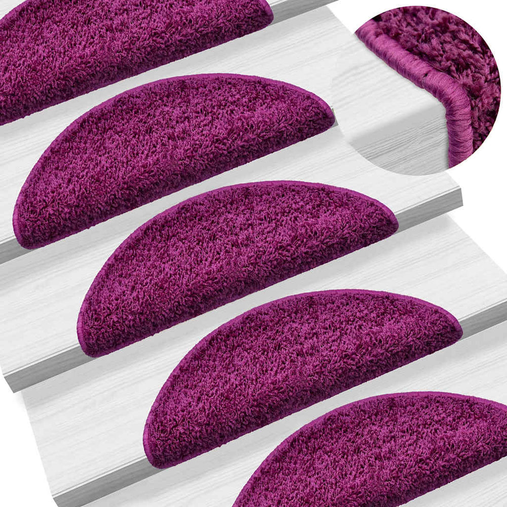 vidaXL Step Mats 10 pcs 56x17x3 cm Purple Semi-circular