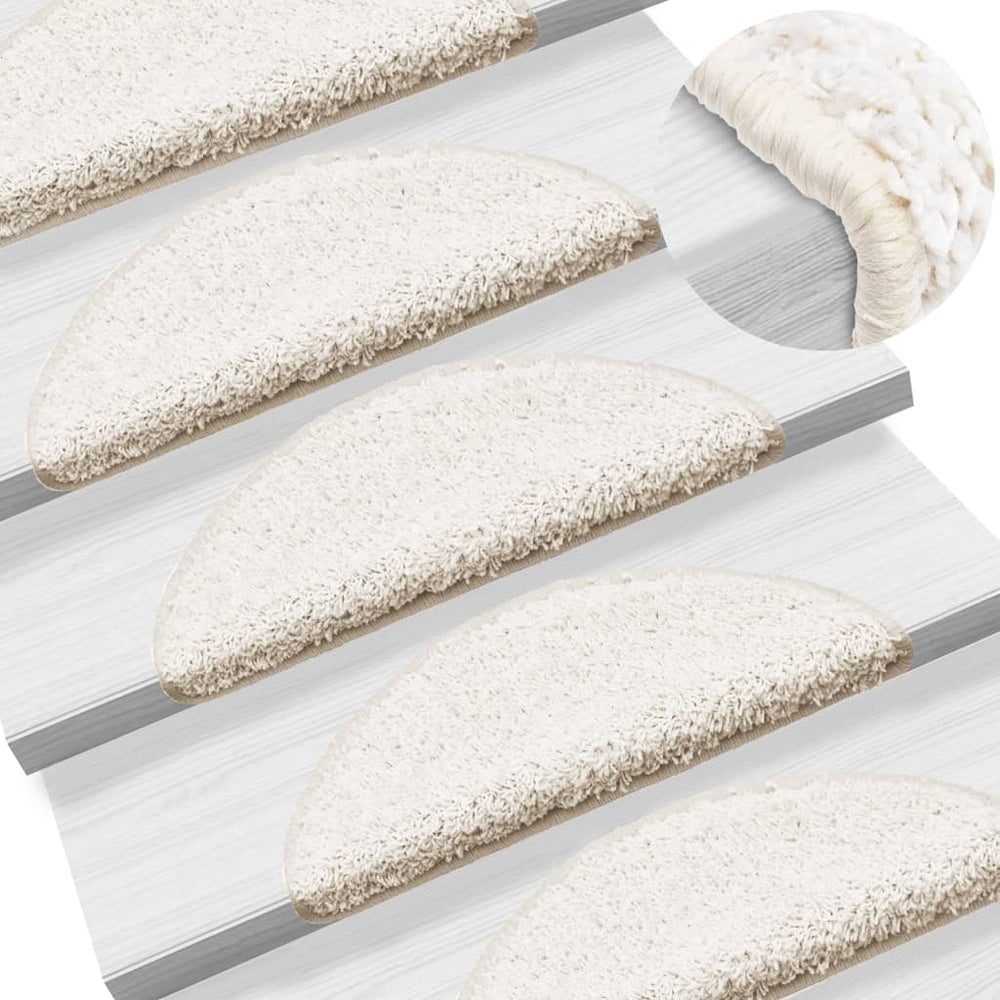 vidaXL Stair Mats 10 pcs. 56x17x3 cm White Semi-Circular