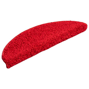 vidaXL Stair Mats 10 pcs. 56x17x3 cm Red Half Round