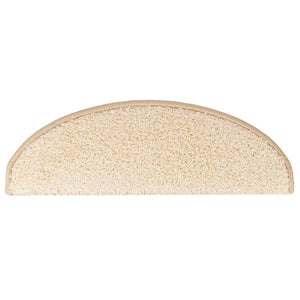 vidaXL Stair Mats 10 pcs. 65x21x4 cm Cream Semi-Circular Large
