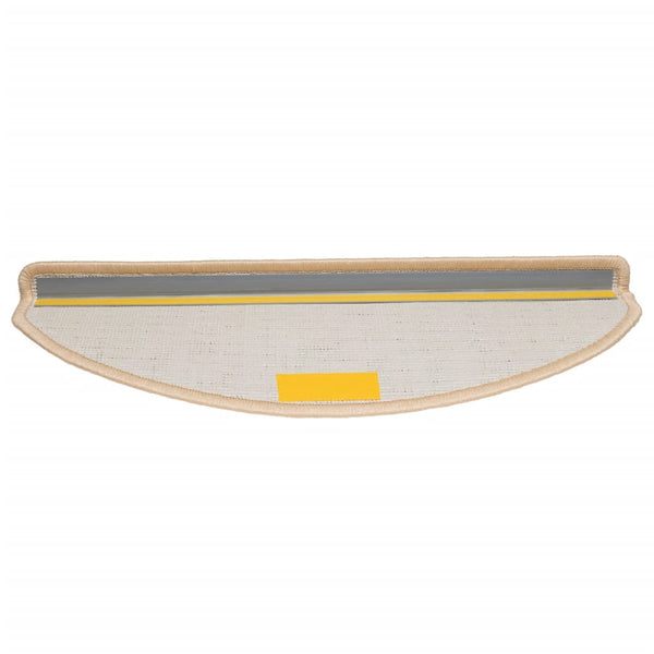 vidaXL Stair Mats 10 pcs. 65x21x4 cm Cream Semi-Circular Large