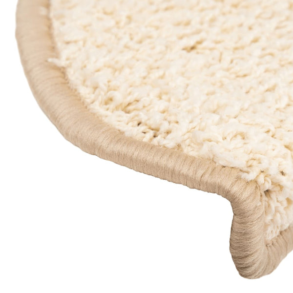 vidaXL Stair Mats 10 pcs. 65x21x4 cm Cream Semi-Circular Large