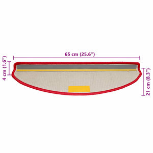 vidaXL Stair Mats 10 pcs. 65x21x4 cm Red Semi-Circular Large