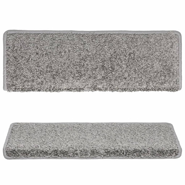 vidaXL Stair Mats 10 pcs. 65x21x4 cm Grey Rectangular Edge
