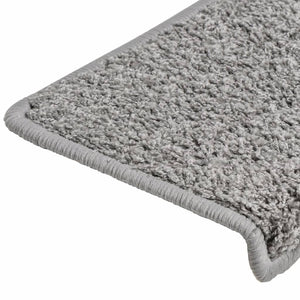 vidaXL Stair Mats 10 pcs. 65x21x4 cm Grey Rectangular Edge