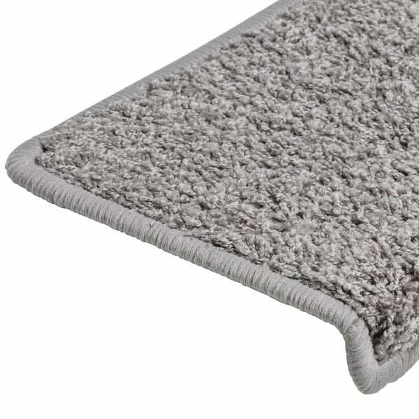 vidaXL Stair Mats 10 pcs. 65x21x4 cm Grey Rectangular Edge