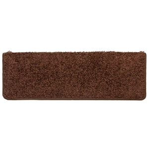 vidaXL Stair Mats 10 pcs. 65x21x4 cm Brown Rectangular Edge