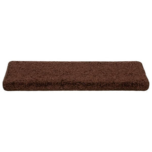 vidaXL Stair Mats 10 pcs. 65x21x4 cm Brown Rectangular Edge