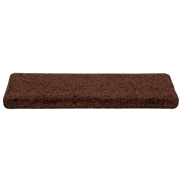 vidaXL Stair Mats 10 pcs. 65x21x4 cm Brown Rectangular Edge