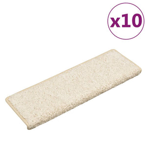 vidaXL Stair Mats 10 pcs. 65x21x4 cm White Rectangular Edge