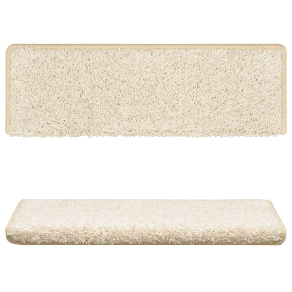 vidaXL Stair Mats 10 pcs. 65x21x4 cm White Rectangular Edge