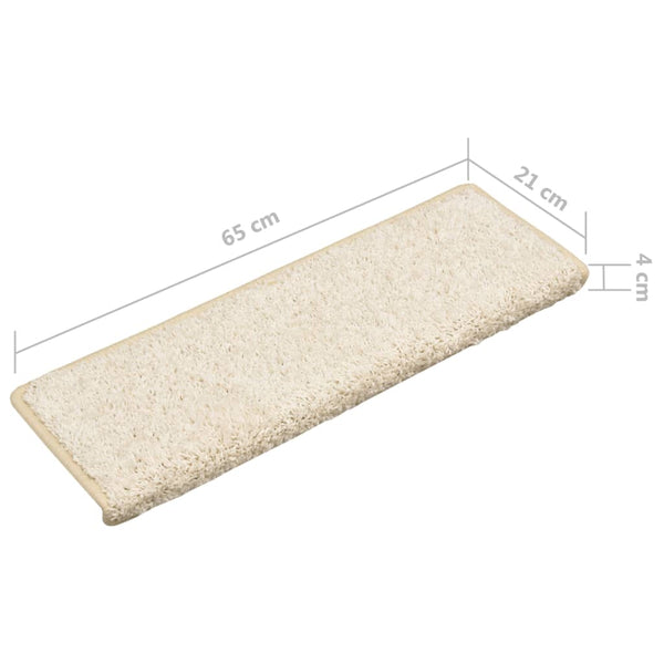 vidaXL Stair Mats 10 pcs. 65x21x4 cm White Rectangular Edge