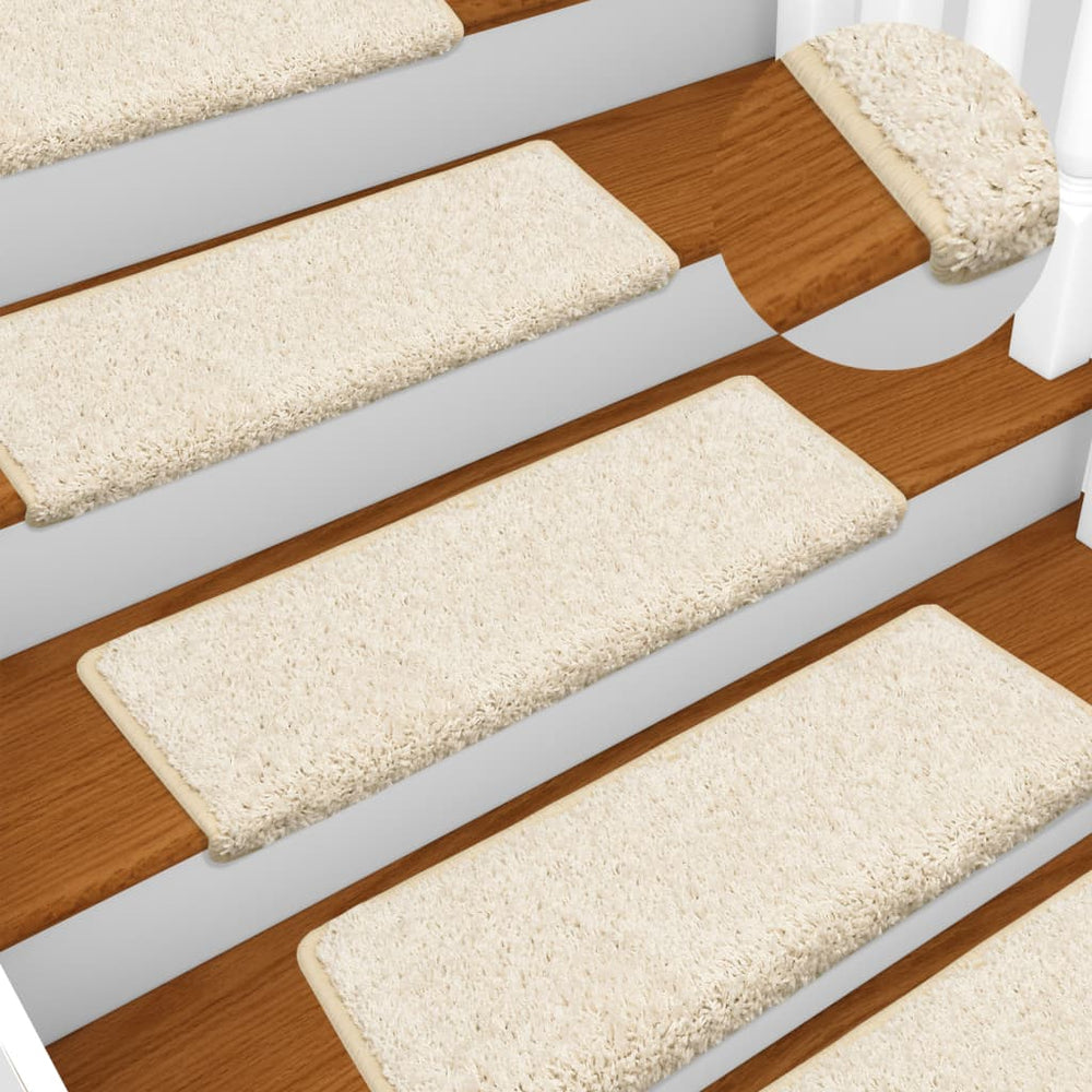 vidaXL Stair Mats 10 pcs. 65x21x4 cm White Rectangular Edge