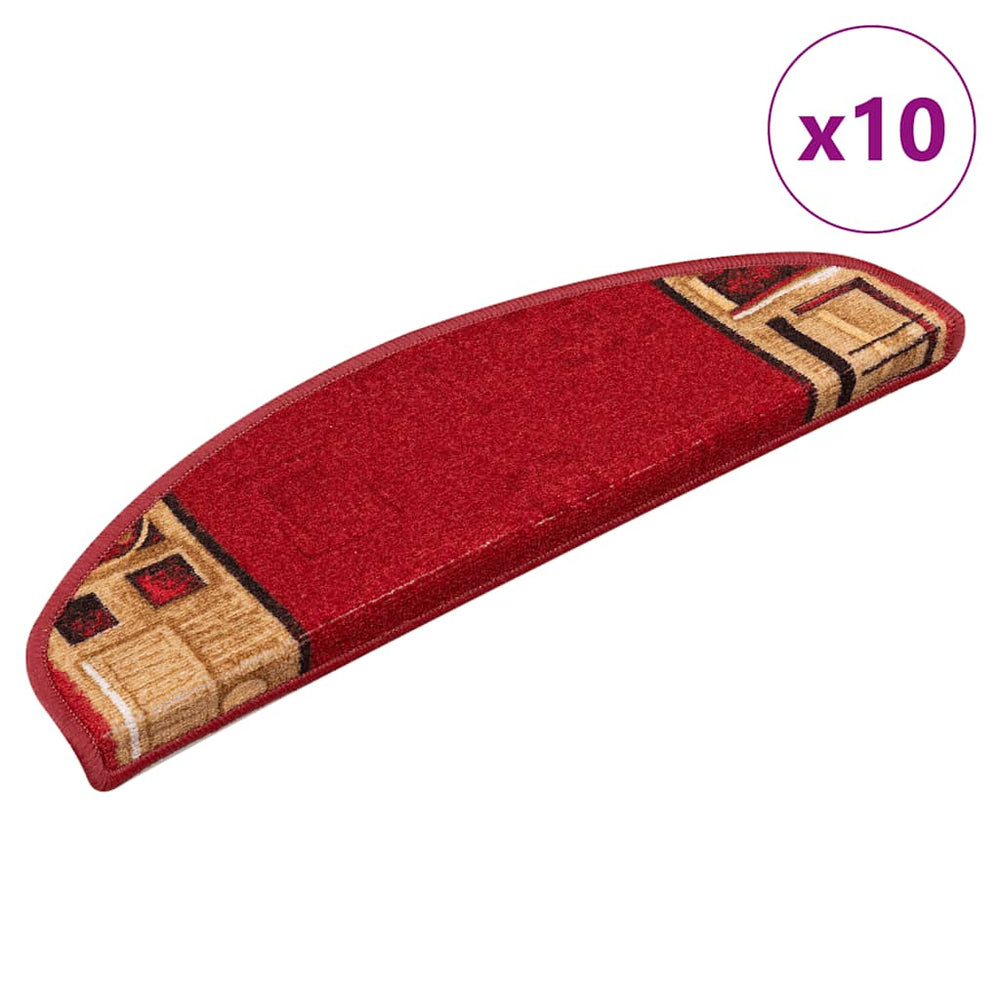 vidaXL Self-Adhesive Stair Treads 10 pcs 65x21x4 cm Red