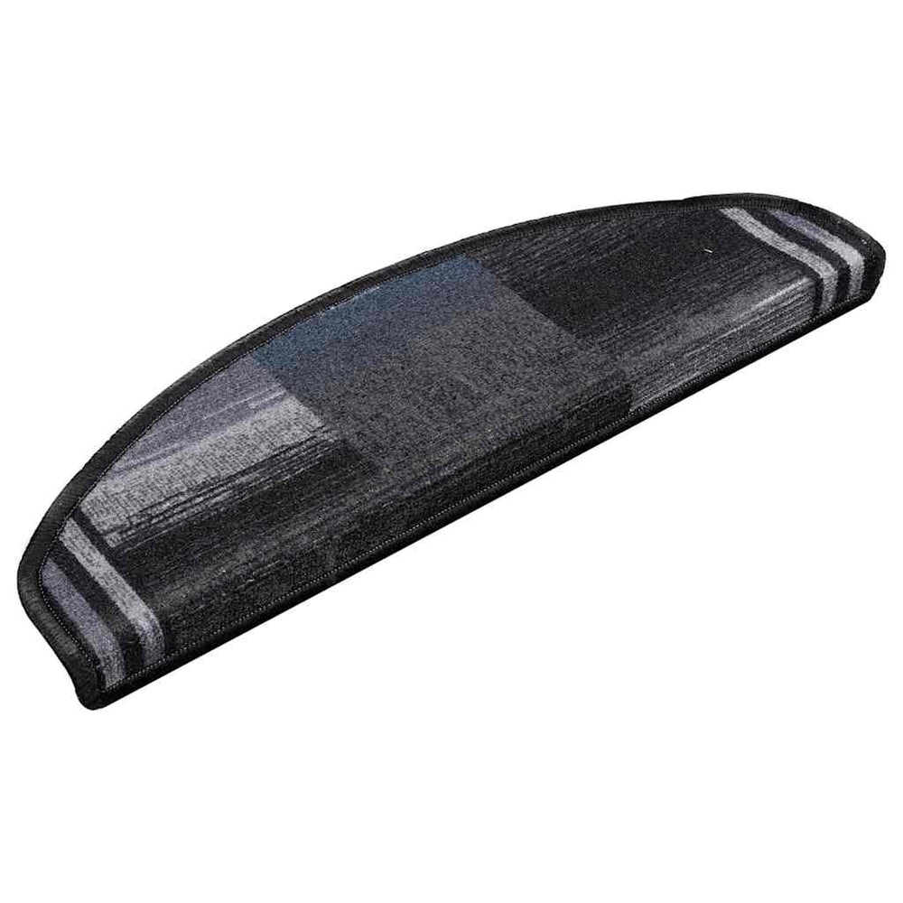 vidaXL Self-Adhesive Stair Mats 5 pcs 65x21x4 cm Black Grey