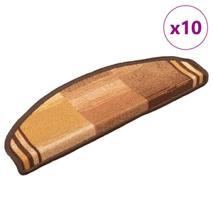 vidaXL Stair Mats Self-Adhesive 10 pcs 65x21x4 cm Brown