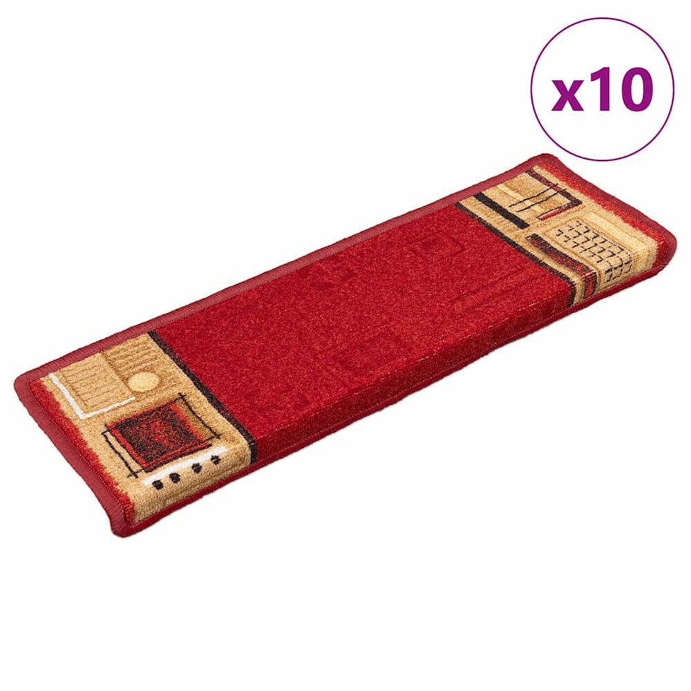 vidaXL Self-Adhesive Stair Treads 10 pcs 65x21x4 cm Red