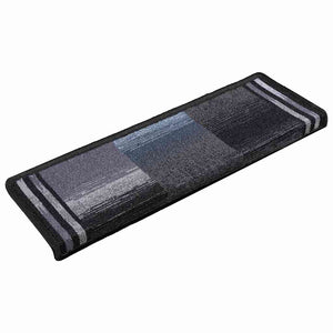 vidaXL Stair Mats Self-Adhesive 10 pcs 65x21x4 cm Black Grey