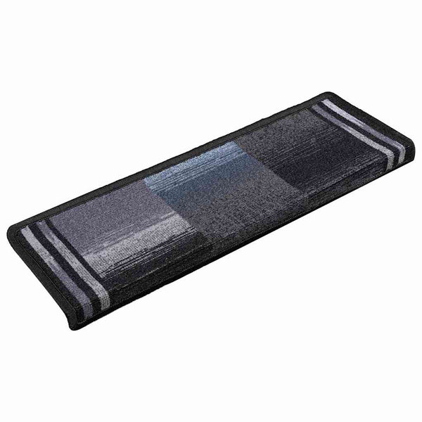vidaXL Stair Mats Self-Adhesive 10 pcs 65x21x4 cm Black Grey