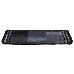 vidaXL Stair Mats Self-Adhesive 10 pcs 65x21x4 cm Black Grey